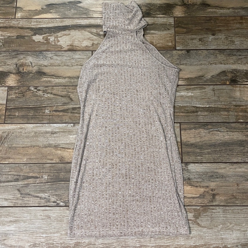 Tan turtleneck dress